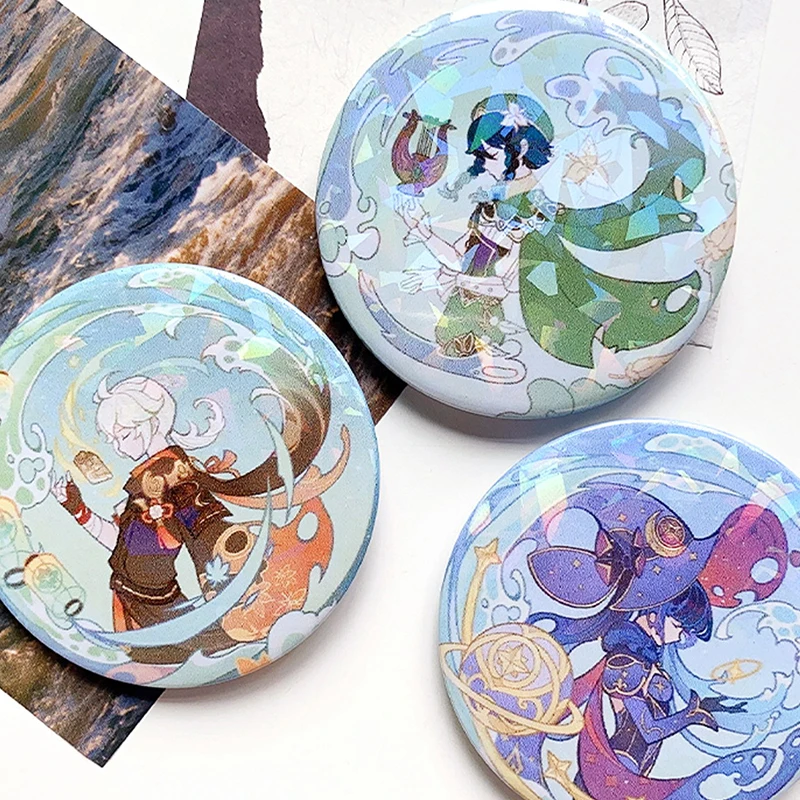 게임 원신 틴플레이트 브로치 핀, 애니메이션 배지 코스프레, 야에 미코 샤오 종리 액세서리, 의류 배낭 장식 선물
