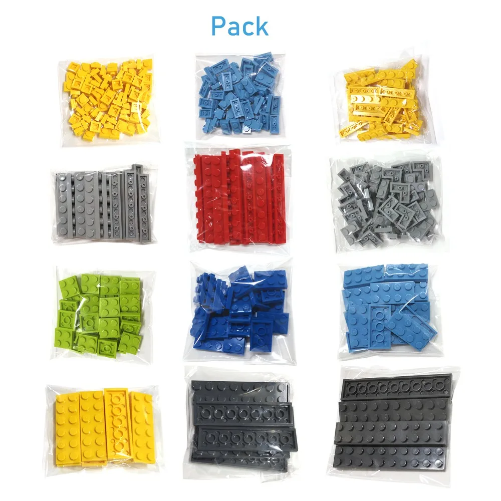 200pcs DIY 빌딩 블록 얇은 피규어 벽돌 1x2 도트 12 색 교육 크리에이티브 크기 어린이를위한 3023 장난감과 호환 가능