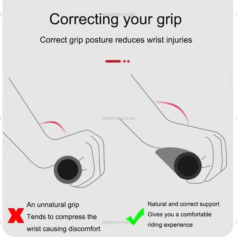 자전거 핸들바 그립, 짧고 긴 고무 핸들, MTB 사이클링 산악 자전거 그립, BMX