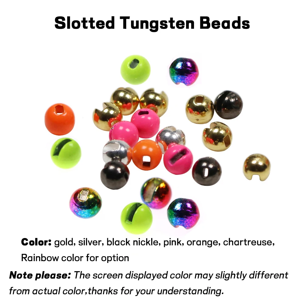 Wifreo 슬롯 텅스텐 비즈, 지그 님프 루어 액세서리, 플라이 타이 재료, 빠른 싱킹 비즈 헤드, 2.5mm-5.5mm, 20PCs