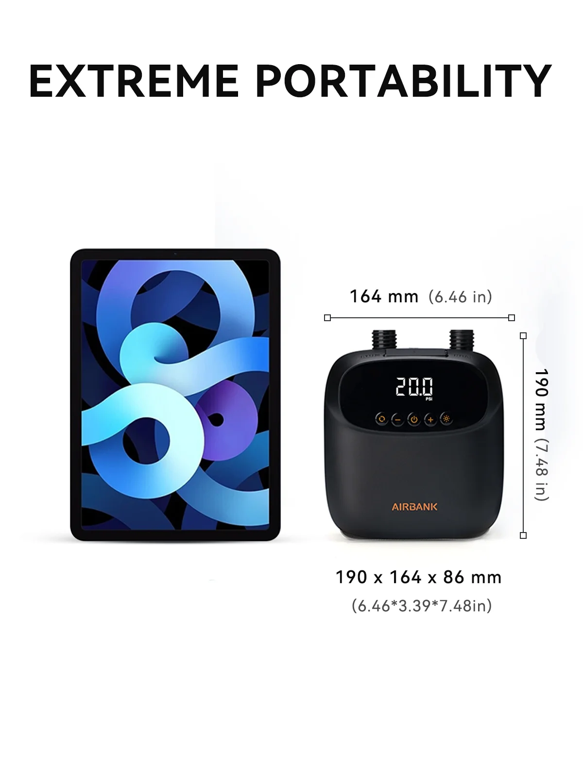 에어뱅크 D13 SUP 펌프, 패들 보드 펌프, 팽창식 보트 카약 자동차 액세서리, 12V MAX 20PSI 전기 공기 펌프