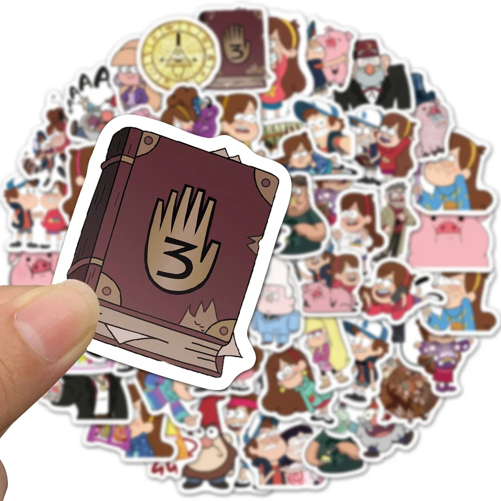 디즈니 만화 중력 폭포 스티커, DIY 스케이트보드 노트북 여행 수하물 데칼, 방수 스티커, 어린이 클래식 장난감, 10 30 50 개