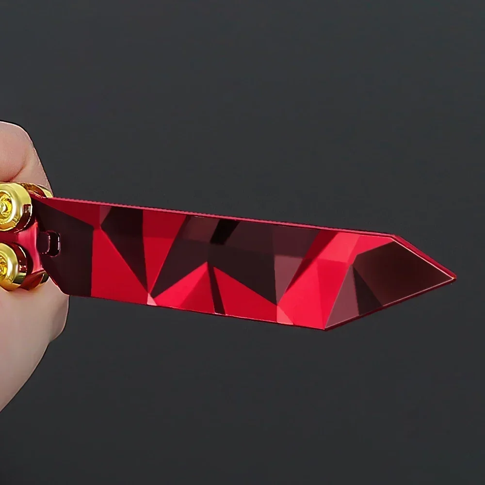 Valorant 발리송 나이프 챔피언 2023 루비 나이프, 절단되지 않은 금속 게임 Karambit 모델 1 실제 코스프레 장난감, 소년 생일 선물, 21cm