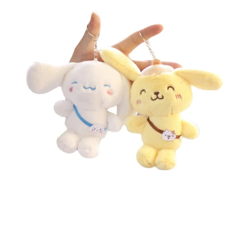 산리오 플러시 쿠로미 시나모롤 마이 멜로디 헬로 키티 폼 푸린 애니메이션 만화 피규어 펜던트 액세서리, 귀여운 동물 장난감