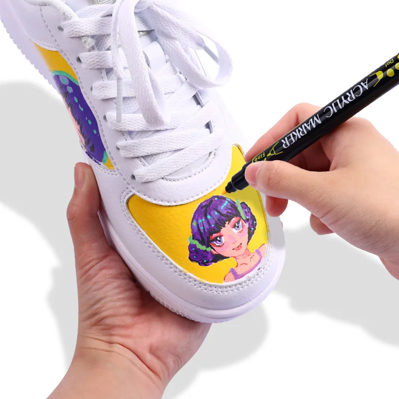 듀얼 팁 아크릴 페인트 펜 마커, 나무, 캔버스, 돌, 암벽화, 유리, 세라믹 패브릭, 금속 미술 용품, 84 색