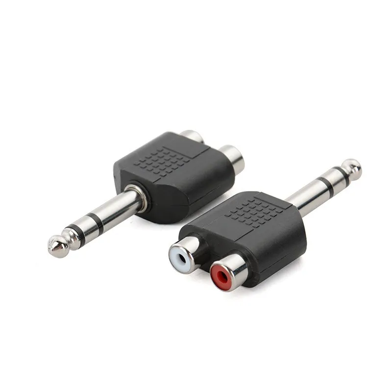 6.35mm 1/4 Inch TRS Stereo Jack Male To 2 RCA Female Plug Y Splitter Adapter title=6.35mm 1/4 Inch TRS Stereo Jack Male To 2 RCA Female Plug Y Splitter Adapter 