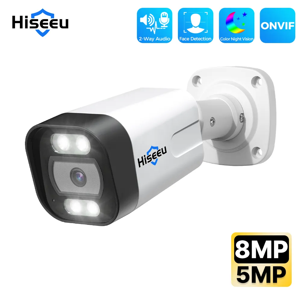 Hiseeu POE 컬러 나이트 비전 얼굴 감지 방수 CCTV 카메라, POE 5MP 8MP, 4K IP 카메라, H.265 비디오 보안 감시 title=Hiseeu POE 컬러 나이트 비전 얼굴 감지 방수 CCTV 카메라, POE 5MP 8MP, 4K IP 카메라, H.265 비디오 보안 감시 