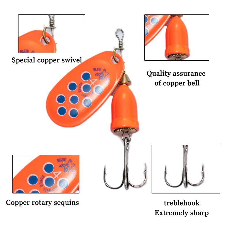 FT 파이크용 금속 낚시 루어, 고품질 하드 미끼, 트레블 후크, 스피너 미끼, 1 #-6 #5g, 6g, 8g, 10g, 16g, 19g