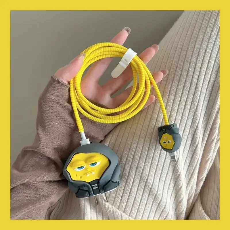 귀여운 애니메이션 충전기 케이스, 귀여운 패트릭 스타 만화, 창의적인 아이폰 데이터 케이블 보호 케이스, 달콤한 생일 선물, 20W