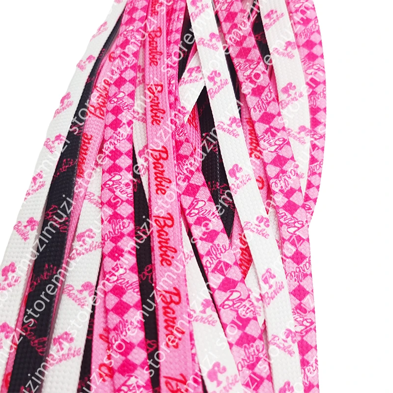 카와이 만화 바비 플랫 신발끈, 신축성 없는 스니커즈 끈, 캐주얼 두꺼운 패션 신발 액세서리, 120cm, 150cm, 1 쌍, 신제품