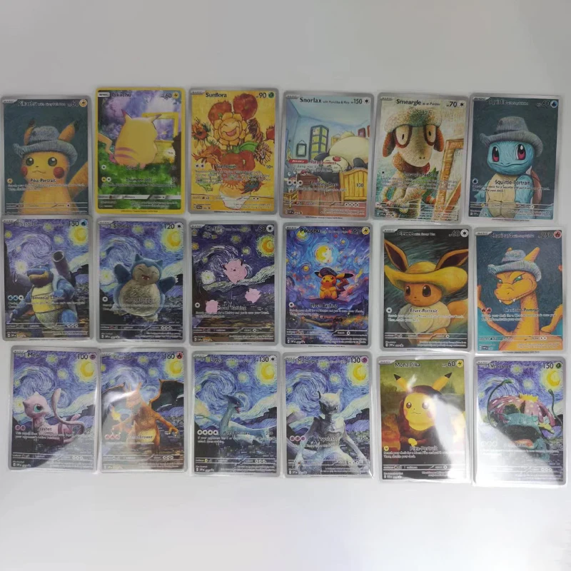 포켓몬 반 고흐 박물관 피카츄 컬렉션 카드, DIY 포켓몬 클래식 싱글 카드 게임 애니메이션, 자체 제작 카드 선물 장난감, 18 개 title=포켓몬 반 고흐 박물관 피카츄 컬렉션 카드, DIY 포켓몬 클래식 싱글 카드 게임 애니메이션, 자체 제작 카드 선물 장난감, 18 개 