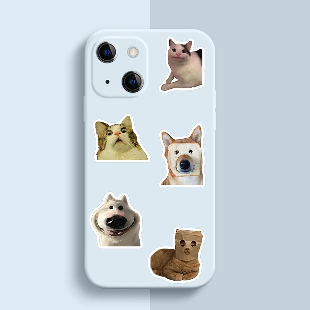 귀여운 고양이 개 스티커 재미있는 밈 애완 동물 데칼, 노트북 휴대폰 여행 수하물 병, 스크랩북 자동차 팩 스티커, 50 개, 100 개