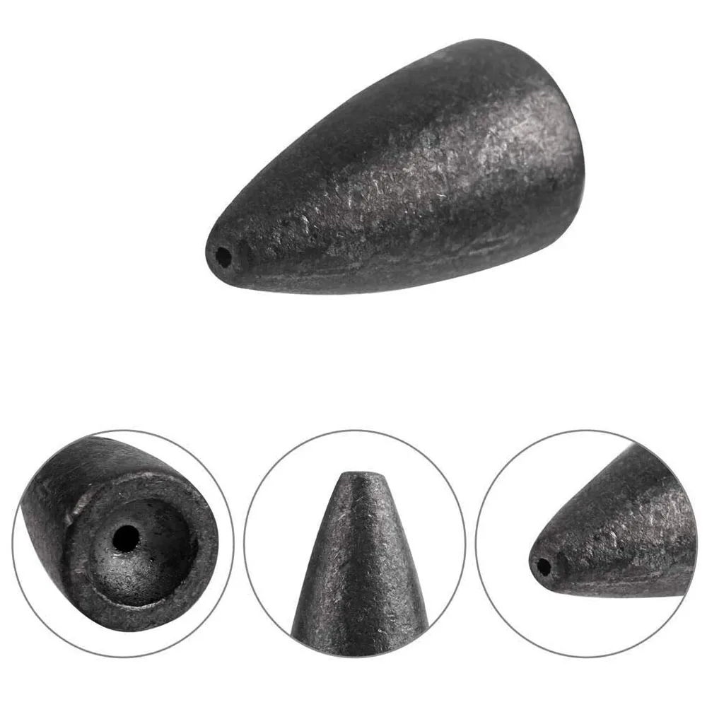 10pcs 낚시 무게 싱커 3.5g 5g 7g 10g 14g 20g 총알 싱커 낚시 태클 액세서리