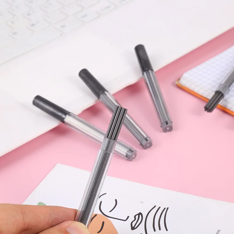 기계식 연필 리드 0.3 0.5 0.7 0.9 1.3 2.0 Hb 2B 12 색 리필 플라스틱 금속 프레스 자동 연필 쓰기 그림