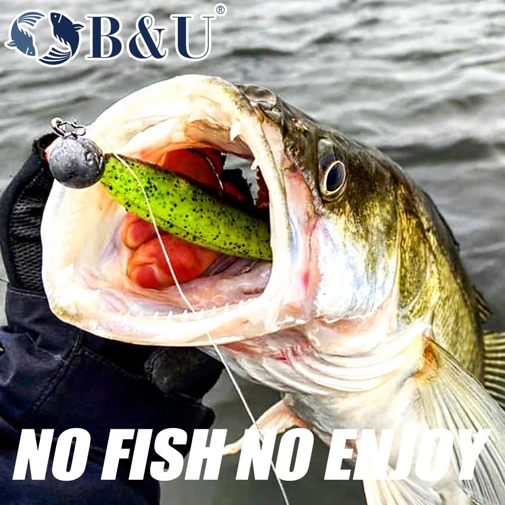 B & U T 테일 웜 소프트 루어, 쉬운 샤이너, 인공 소프트 미끼, 배스 낚시 워블러 악취 추가, 50mm, 70mm, 90mm