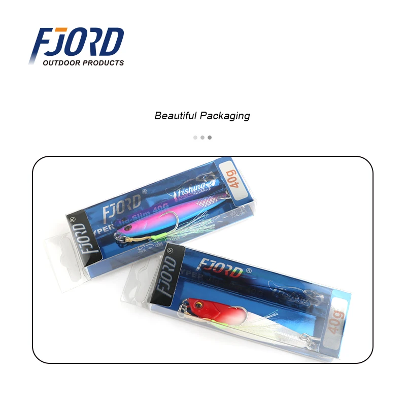 FJORD 플랫 슬로우 글로우 메탈 지그 싱킹 리드 낚시 루어, 낚시 태클, 후크 포함 캐스팅 인공 미끼, 30g, 40g, 60g