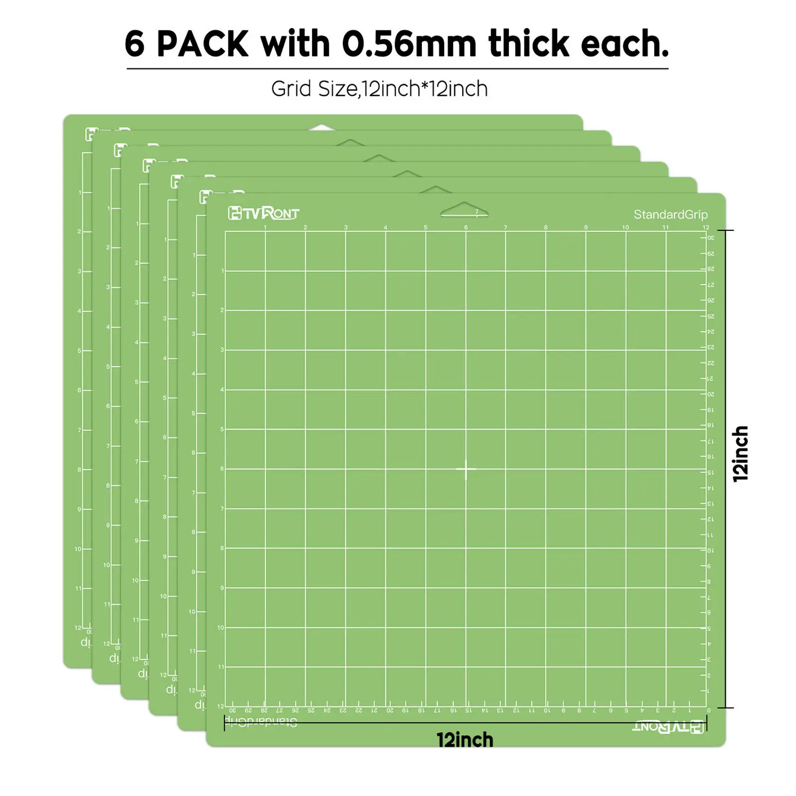 HTVRONT 6 & 3 팩 12x12 인치 녹색 PVC 접착 커팅 매트 기본 플레이트 패드, Cricut Explore Air/Air2/Maker DIY 조각 기계
