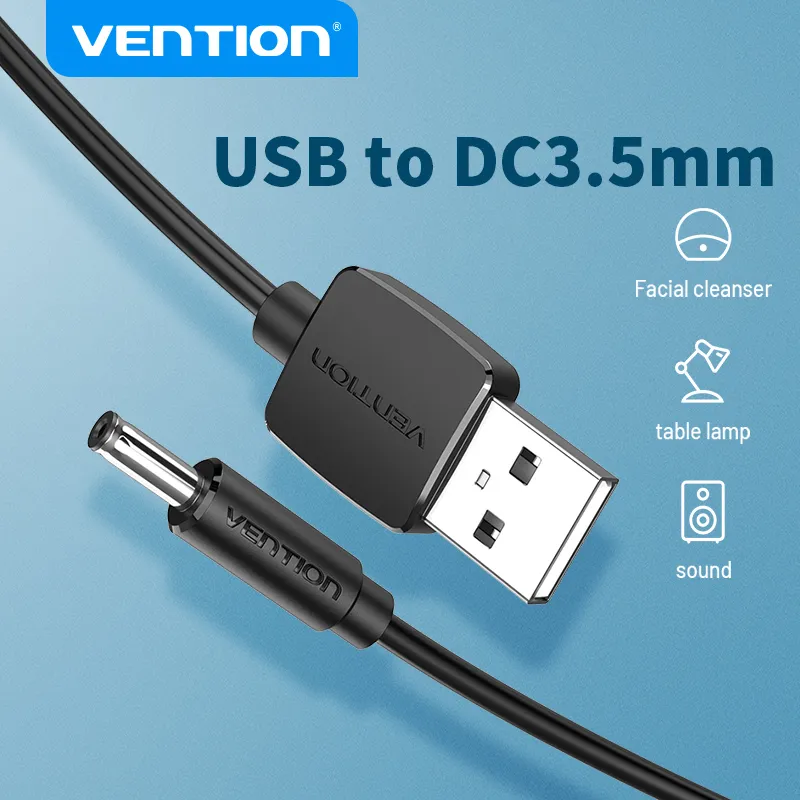 Vention-USB-DC 3.5mm 충전 케이블, USB A Male-3.5 잭 커넥터, 5V 전원 공급 장치, USB 허브 전원 케이블용 충전기 어댑터 title=Vention-USB-DC 3.5mm 충전 케이블, USB A Male-3.5 잭 커넥터, 5V 전원 공급 장치, USB 허브 전원 케이블용 충전기 어댑터 