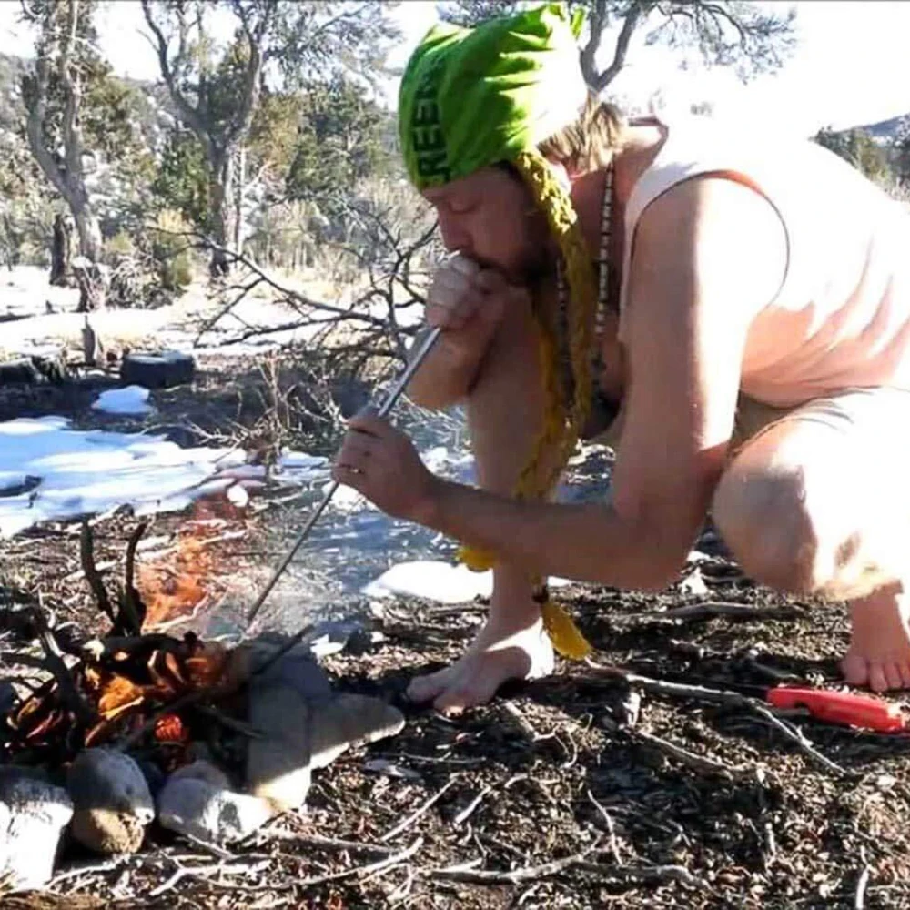 야외 요리 블로우 파이어 튜브, 스테인레스 스틸 조절식 토치 포켓 벨로우 캠핑 블로우 파이어 스틱 생존 도구