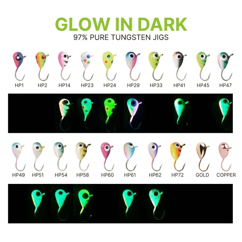 MUUNN 텅스텐 얼음 지그 하야부사 후크, UV 글로우 다채로운 겨울 낚시 후크, 퍼치 크래피 블루길 루어 태클, 2.7mm-6mm, 5 개