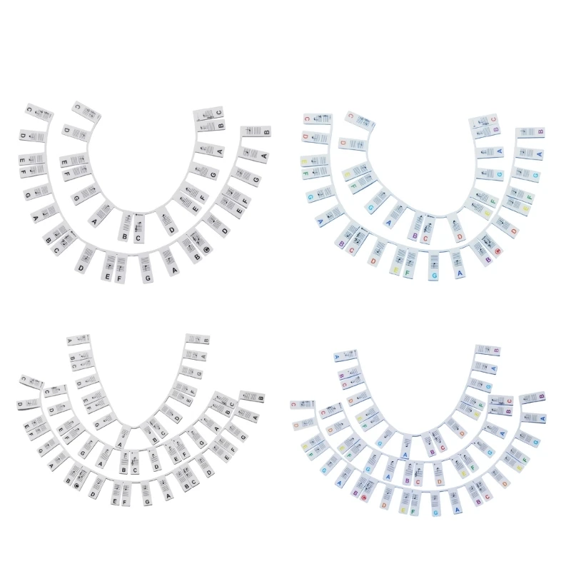 88/61 키 용 피아노 키보드 스티커, 초보자용 피아노 노트 가이드 학습용 이동식 피아노 키보드 노트 레이블