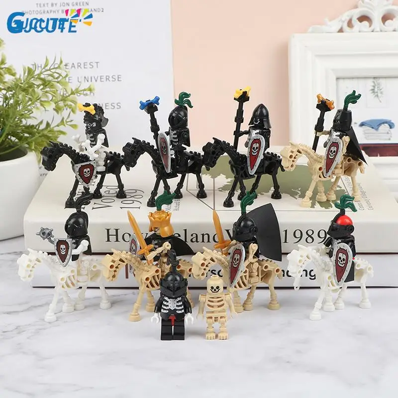 중세 성 기사 피규어, 십자군 로마 군인, 스파르타쿠스 전사, 글라디투스 해골, 말 방패 빌딩 블록 장난감 title=중세 성 기사 피규어, 십자군 로마 군인, 스파르타쿠스 전사, 글라디투스 해골, 말 방패 빌딩 블록 장난감 