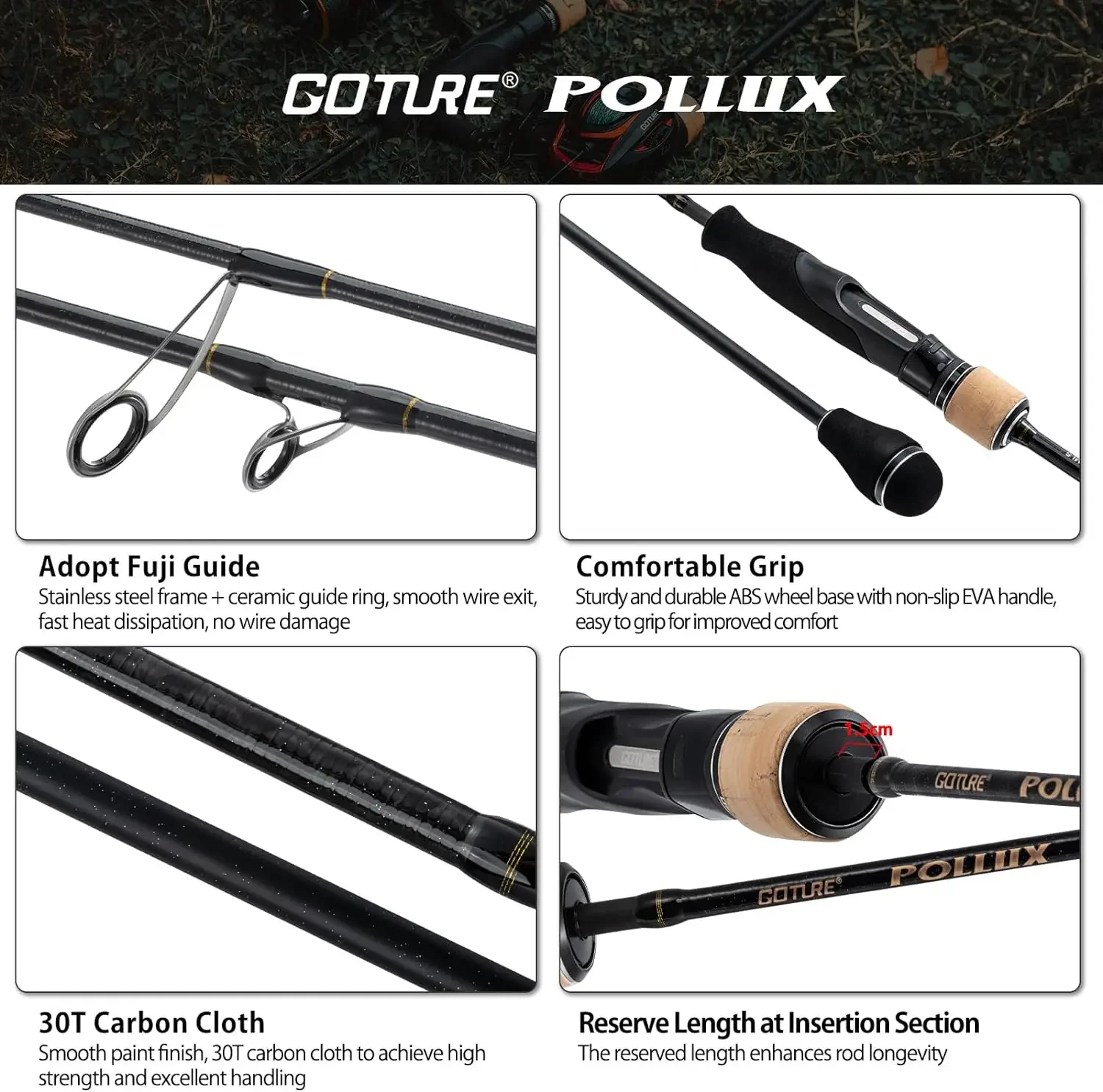 Goture Pollux 일본 품질 후지 가이드 슬로우 지깅 낚싯대, 캐스팅 스피닝 2 섹션, ML M MH 바다 보트 태클, 1.83m, 1.98m