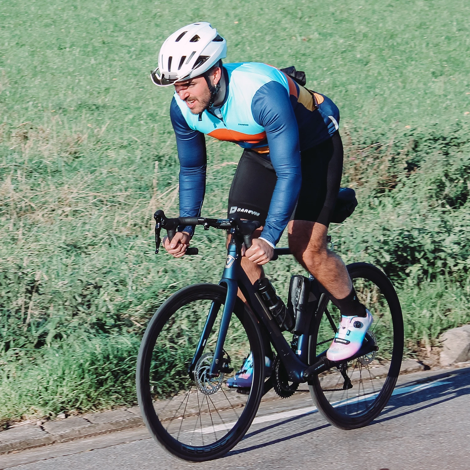 DAREVIE 빕숏 사이클링 턱받이 반바지 남자 젤 패드 6H 라이드 남자 사이클링 반바지 프로 팀 7H 이탈리아 패드 남자 사이클링 반바지 7 CM 다리 그리퍼 자전거의류