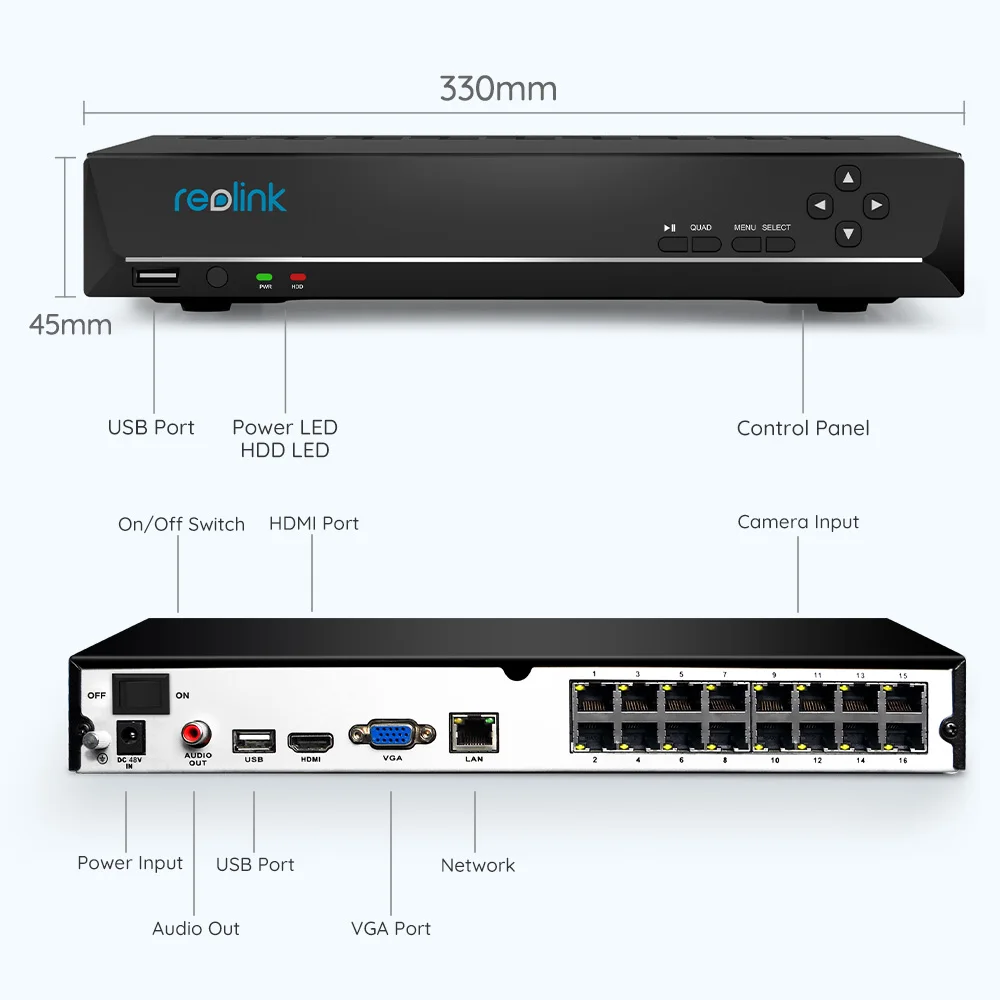 Reolink IP 보안 카메라용 8CH DVR, 16CH NVR P2P H.265 24/7 비디오 녹음기 감시 시스템 키트, 5MP, 8MP, 12MP