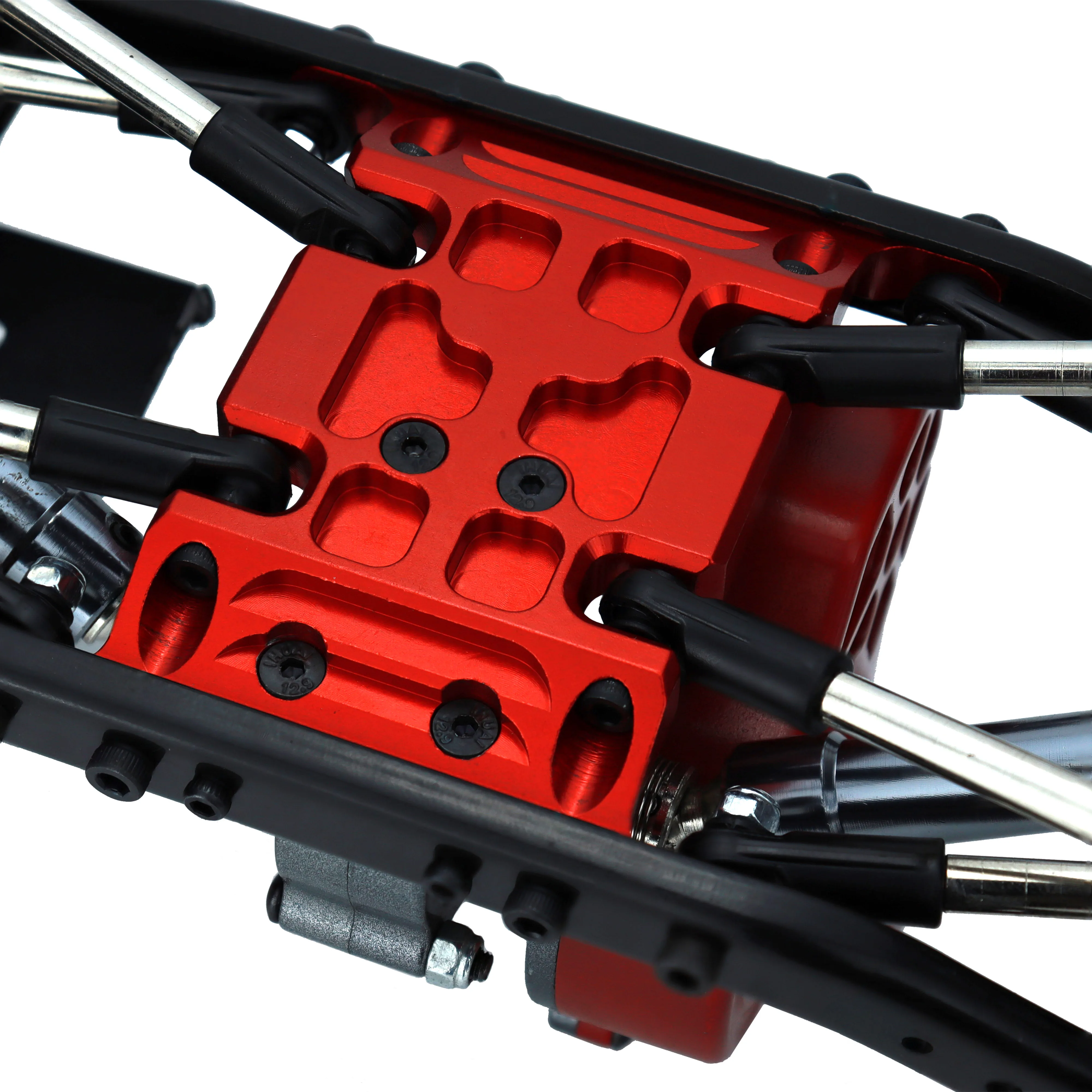 양극산화처리 알루미늄 스키드 플레이트 트랜스미션 마운트 1/10 RC 크롤러 SCX10 90047 90022 90028 업그레이드 부품, RC 크롤러 SCX10 용 스키드 플레이트 트랜스미션 마운트