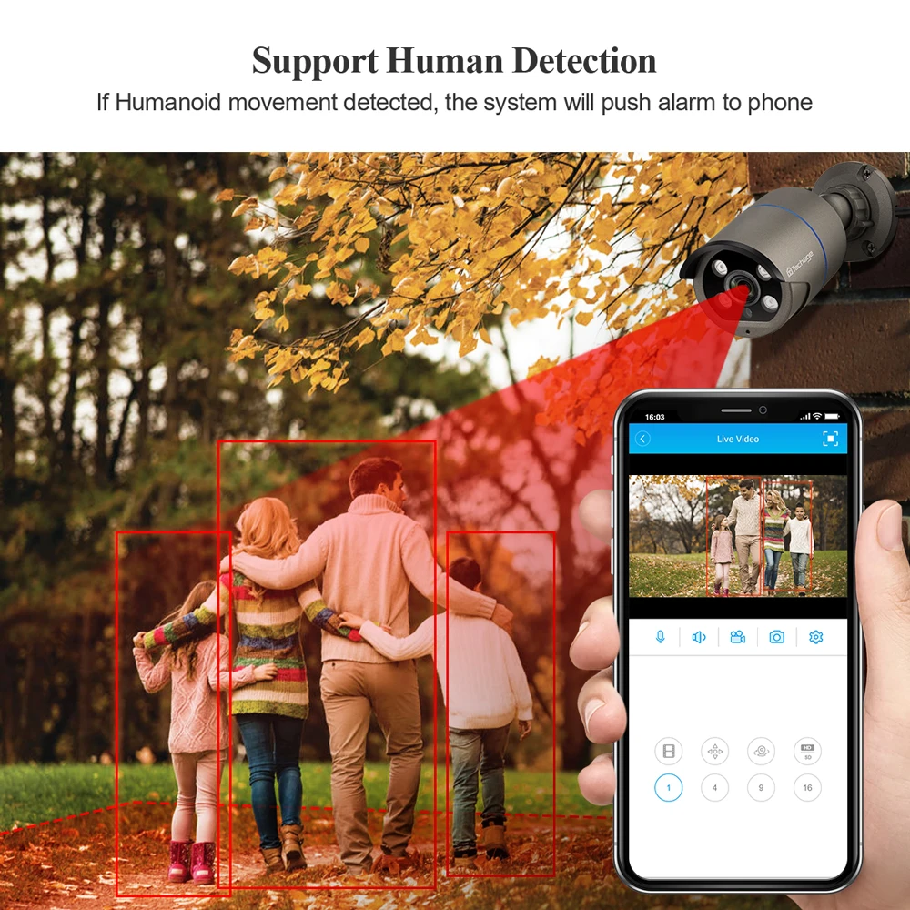 Techage-보안 카메라 시스템, POE NVR 키트, 8 채널, 4mp, P2P, CCTV 비디오 감시, 야외 오디오 기록, IP 카메라