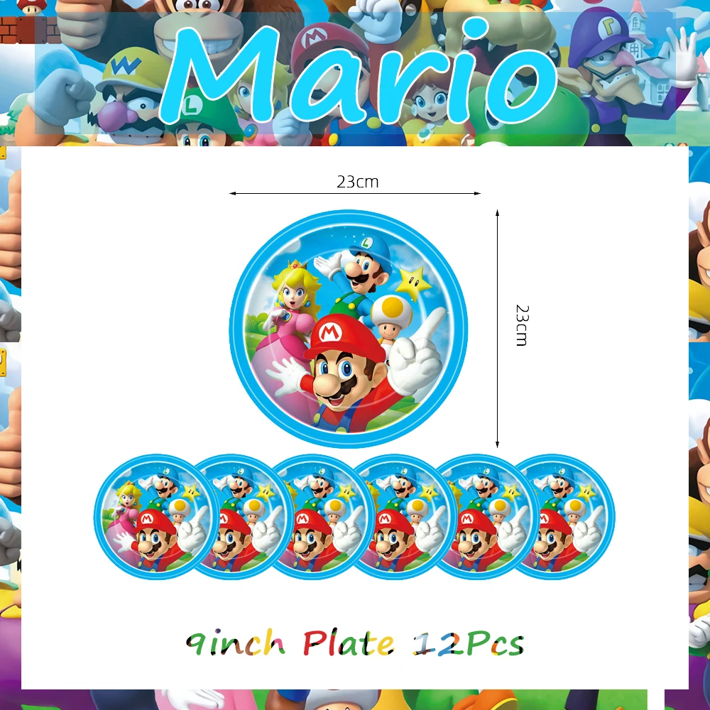 마리오드 어린이 생일 파티 장식 파티 식기 풀 세트, 테이블 액세서리, 컵 플레이트, 축제 DIY 선물, 베이비 샤워