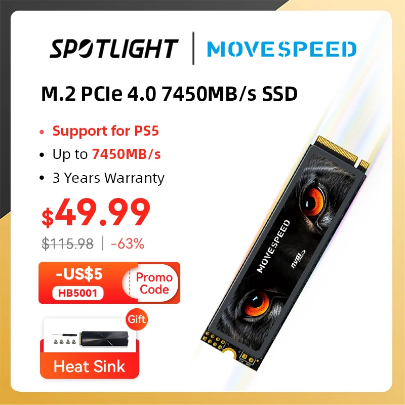 MOVESPEED 내장 솔리드 스테이트 하드 디스크, 7450 MB/s SSD NVMe M.2 2280 4TB 2TB 1TB, M2 PCIe 4.0x4 2280 SSD 드라이브, PS5 노트북 PC용 title=MOVESPEED 내장 솔리드 스테이트 하드 디스크, 7450 MB/s SSD NVMe M.2 2280 4TB 2TB 1TB, M2 PCIe 4.0x4 2280 SSD 드라이브, PS5 노트북 PC용 