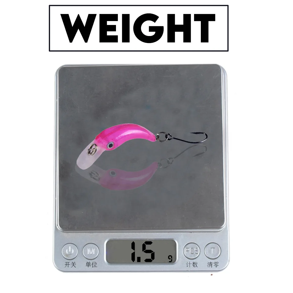 미니 플로팅 미노우 낚시 미끼, 인공 하드 미끼, 날카로운 후크 크랭크베이트, 워블러 송어 파이크, 농어 낚시, 5/3.8cm, 2.5g, 1.5g, 1pc