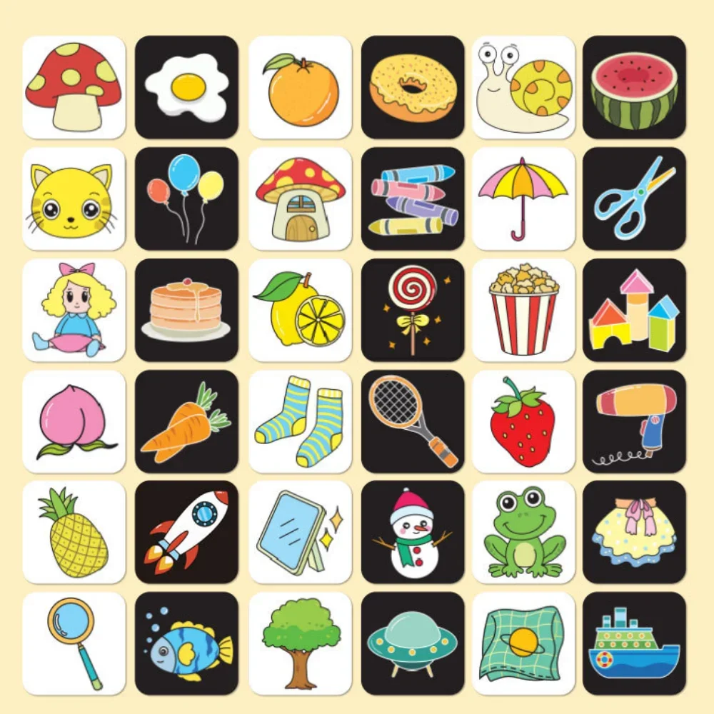 아기 몬테소리 시각 자극 카드, 흑백 카드, 고콘트라스트 모양, 인지 장난감