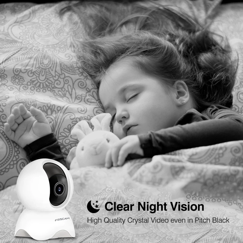 Foscam 슈퍼 HD 와이파이 카메라, AI 인간 추적 아기 모니터, 애완 동물 캠, 가정 보안용 스마트 홈 비디오 녹화 감시, 5MP