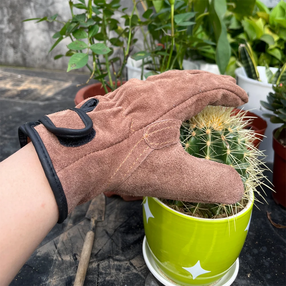 남성용 가죽 작업 장갑, 손 보호 기계 작업 장갑, 용접 그레이든 오토바이, 미끄럼 방지 절단 방지 안전 작업