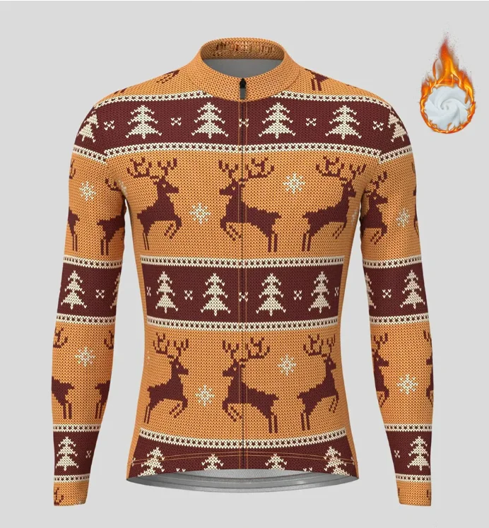 남성용 긴 소매 사이클링 저지, 따뜻한 재킷, 플리스 탑, Maillot Ciclismo, 크리스마스, 추한 스웨트, 겨울 사이클링 의류