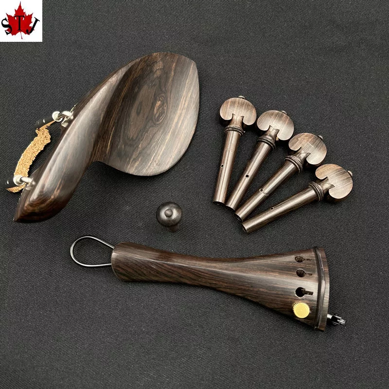 고품질 4/4 바이올린 천연 에보니 우드 액세서리 부품 피팅, 테일 피스, 튜닝 페그, 엔드 핀, 턱 받침대, 턱 홀더, 1 세트 title=고품질 4/4 바이올린 천연 에보니 우드 액세서리 부품 피팅, 테일 피스, 튜닝 페그, 엔드 핀, 턱 받침대, 턱 홀더, 1 세트 