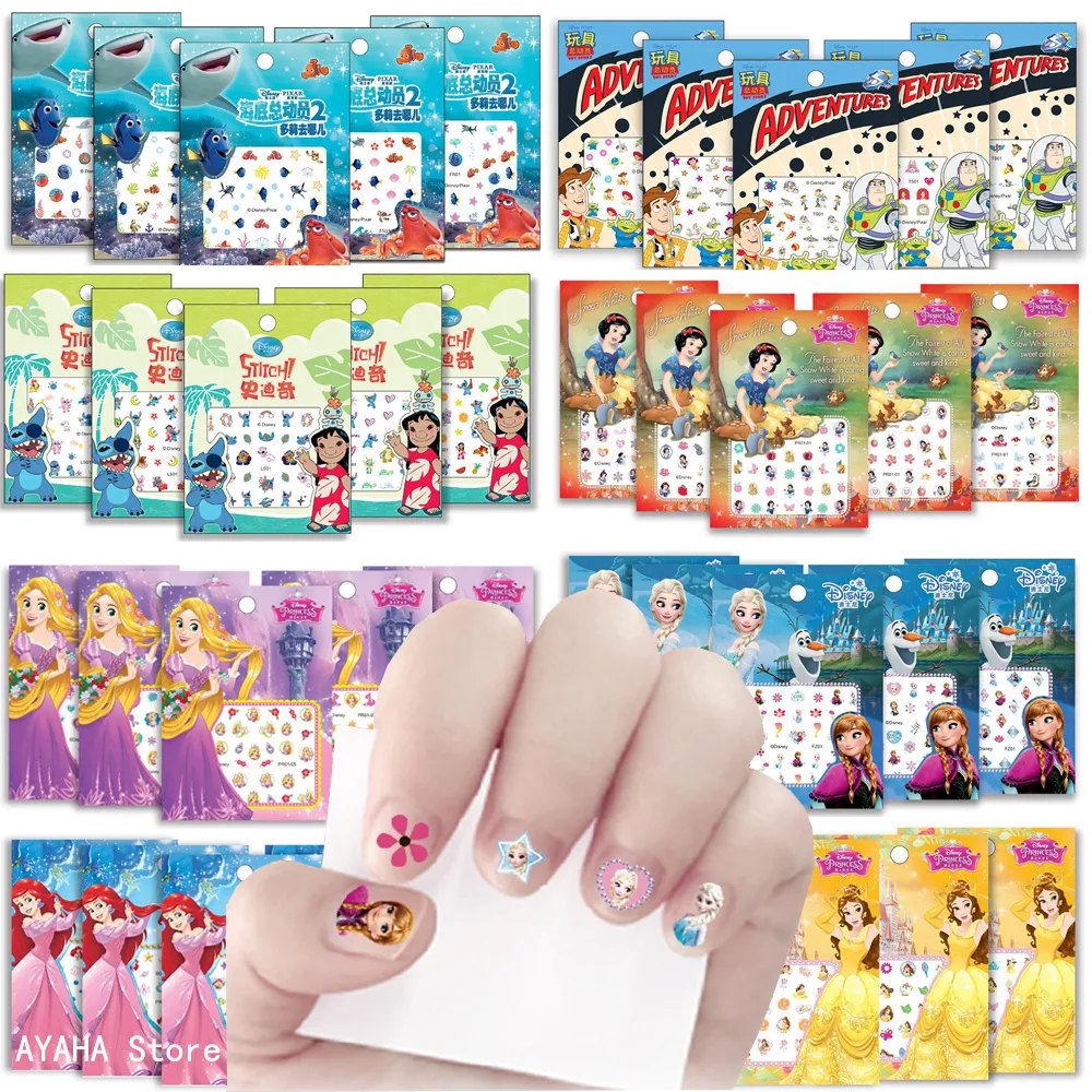 디즈니 만화 네일 스티커 어린이 공주 미키 겨울왕국 스티치 애니메이션 DIY 네일 아트 장식 데칼, 카와이 소녀 파티 선물, 5 개 title=디즈니 만화 네일 스티커 어린이 공주 미키 겨울왕국 스티치 애니메이션 DIY 네일 아트 장식 데칼, 카와이 소녀 파티 선물, 5 개
