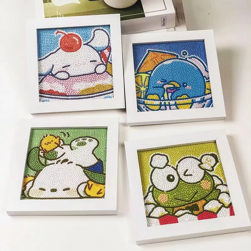 Helly Kitty Cinnamoroll Kuromi 다이아몬드 페인팅 키트 5D DIY 라운드 모자이크 자수, 어린이 방 장식 세공 장난감 선물 title=Helly Kitty Cinnamoroll Kuromi 다이아몬드 페인팅 키트 5D DIY 라운드 모자이크 자수, 어린이 방 장식 세공 장난감 선물