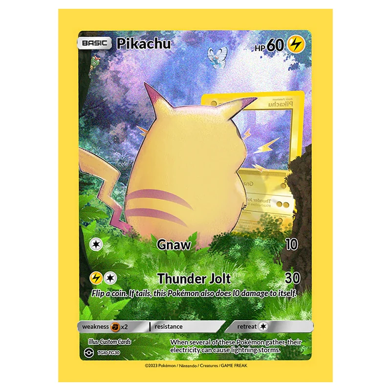 DIY 자체 제작 포켓몬 반 고흐 박물관 Ptcg 컬렉션 카드, 피카츄 리자몽 뮤츠 클래식 싱글 카드 게임 컬렉션 카드