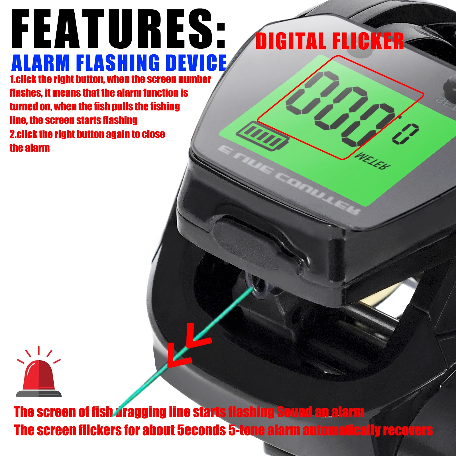 대형 LED 스크린 전자 베이트 캐스팅 낚시 릴, 고속 7.2:1 10kg, 바닷물 방수 캐스트, 드럼 휠 캐스팅, 신제품