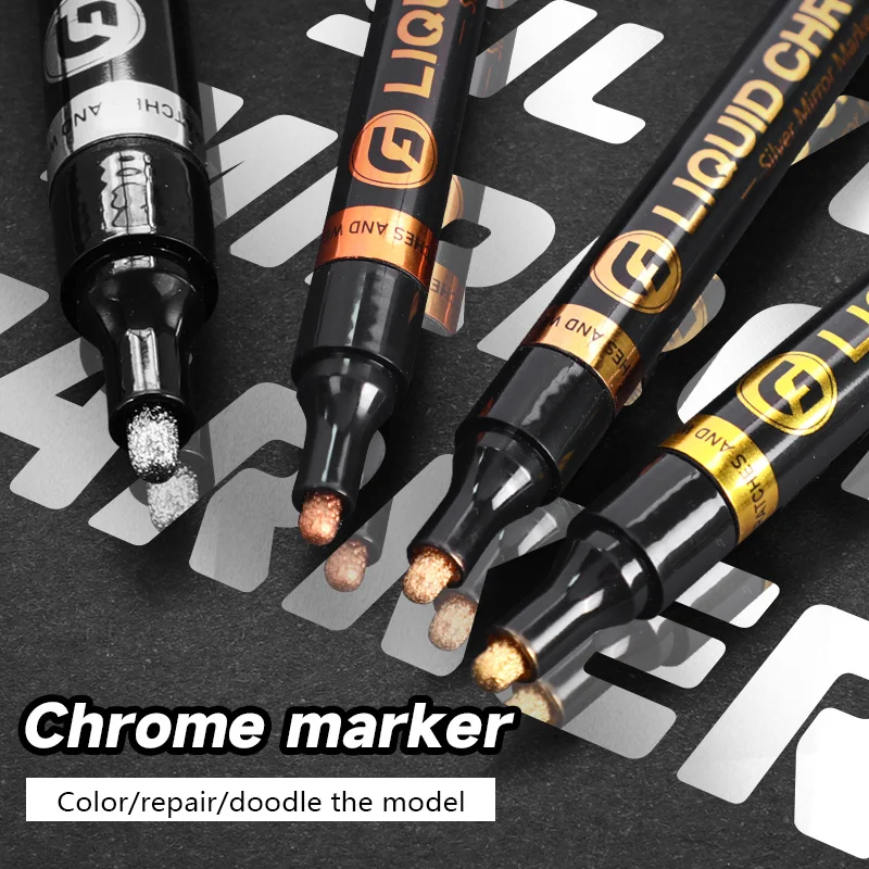 전기 도금 미러 실버 골드 페인트 펜, 수동 수리 크롬 도금 금속 방수 타이어 세라믹 터치 업 페인트, 1mm, 2mm, 3mm