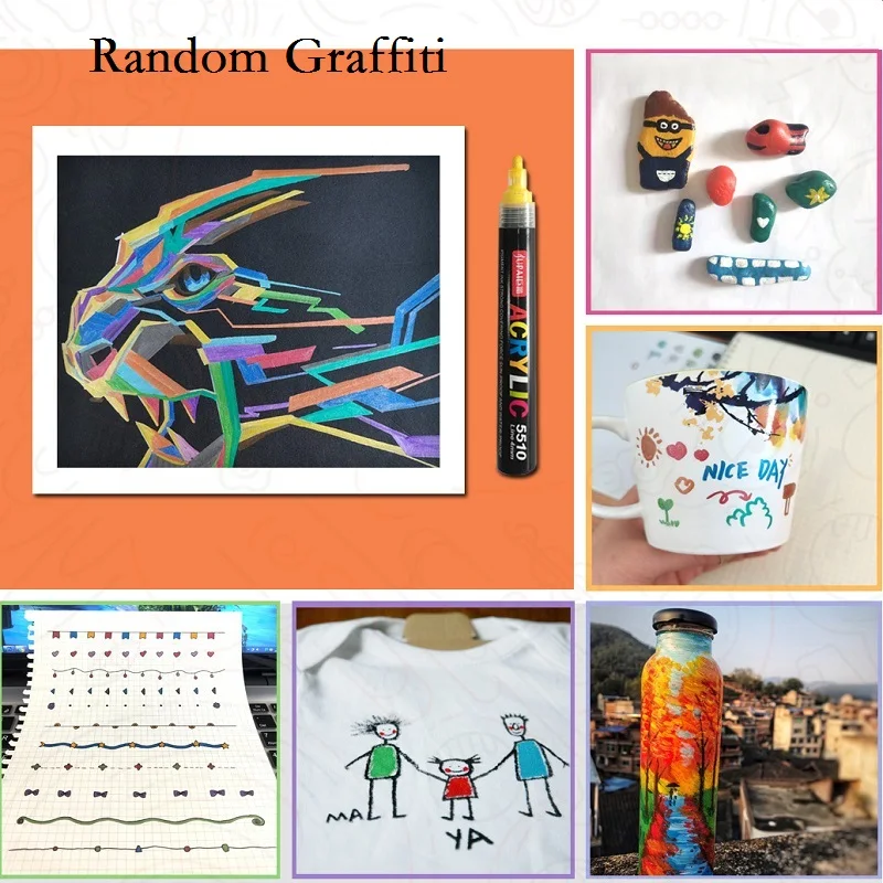 JUPAI Plumones 색상 마커 아크릴 포스카 다채로운 광고 그림, 학교 문구, 세라믹 유리 낙서 방수