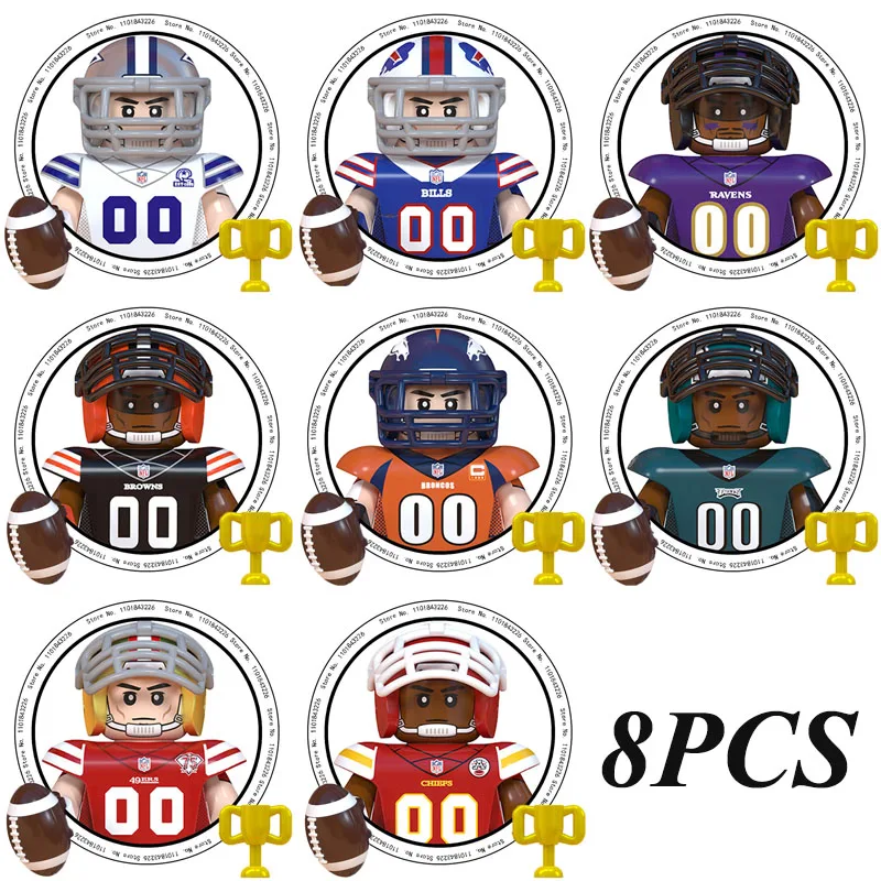 WM6133 축구 럭비 농구 선수 NFL 빌딩 블록 조립 어린이 교육 완구, 크리스마스 선물