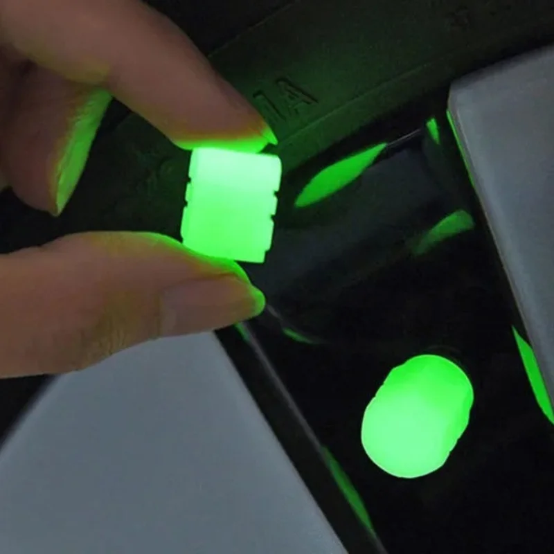야광 밸브 캡 자동차 형광 타이어 밸브 캡, 어둠 속에서 빛나는 자동차 오토바이 자전거 휠 플러그 타이어 허브 커버 장식, 4 개, 16 개