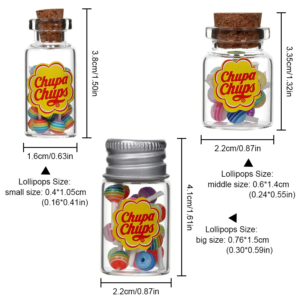 1/12 미니어처 음식 디저트 설탕 미니 롤리팝, 케이스 홀더 포함 캔디, 인형 집 주방 가구 장난감 액세서리, 신제품