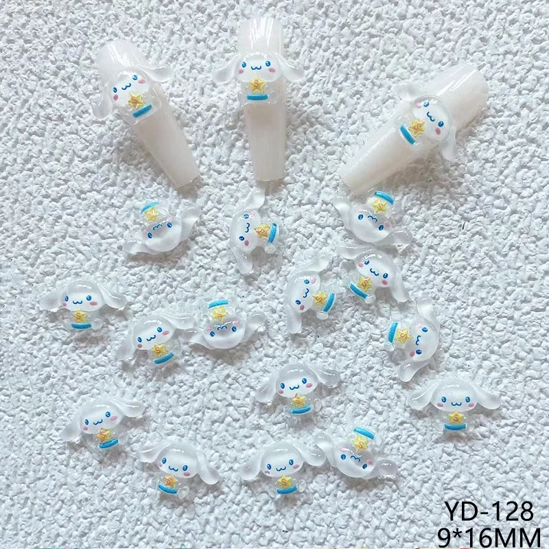 소녀용 귀여운 만화 네일 장식 장난감, 귀여운 산리오 헬로 키티 푸린 네일, 쿠로미 시나모롤 폼폼 아트 액세서리, 20 개