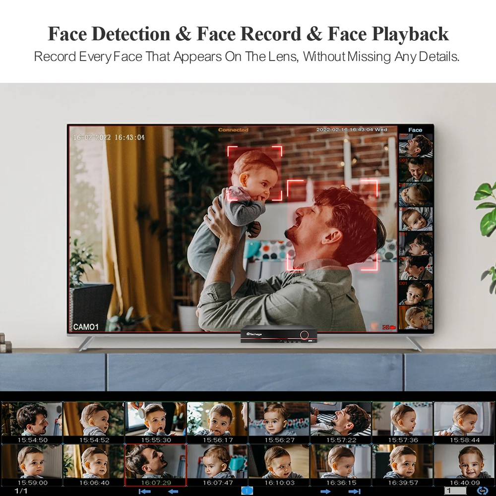 Techage 야외 비디오 감시 AI 인간 감지 양방향 대화 CCTV 세트, 8CH 4K UHD 8MP 카메라 시스템, H.265 PoE NVR 키트